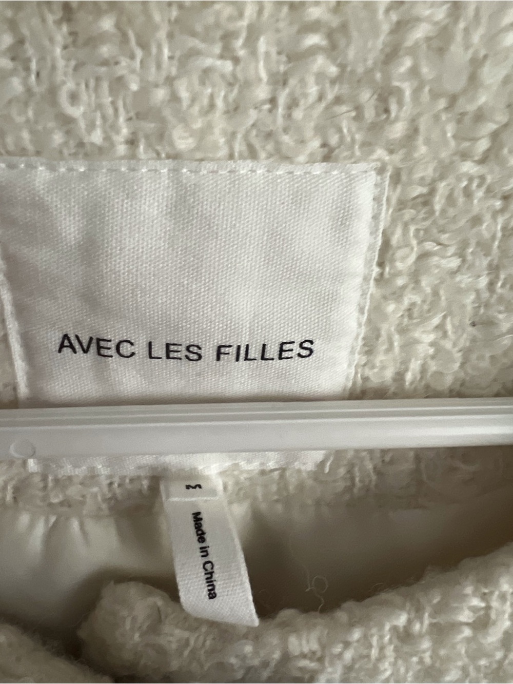 Avec Les Filles Boucle Bow Jacket Cream White Preppy Classic Timeless Medium - Picture 5 of 9